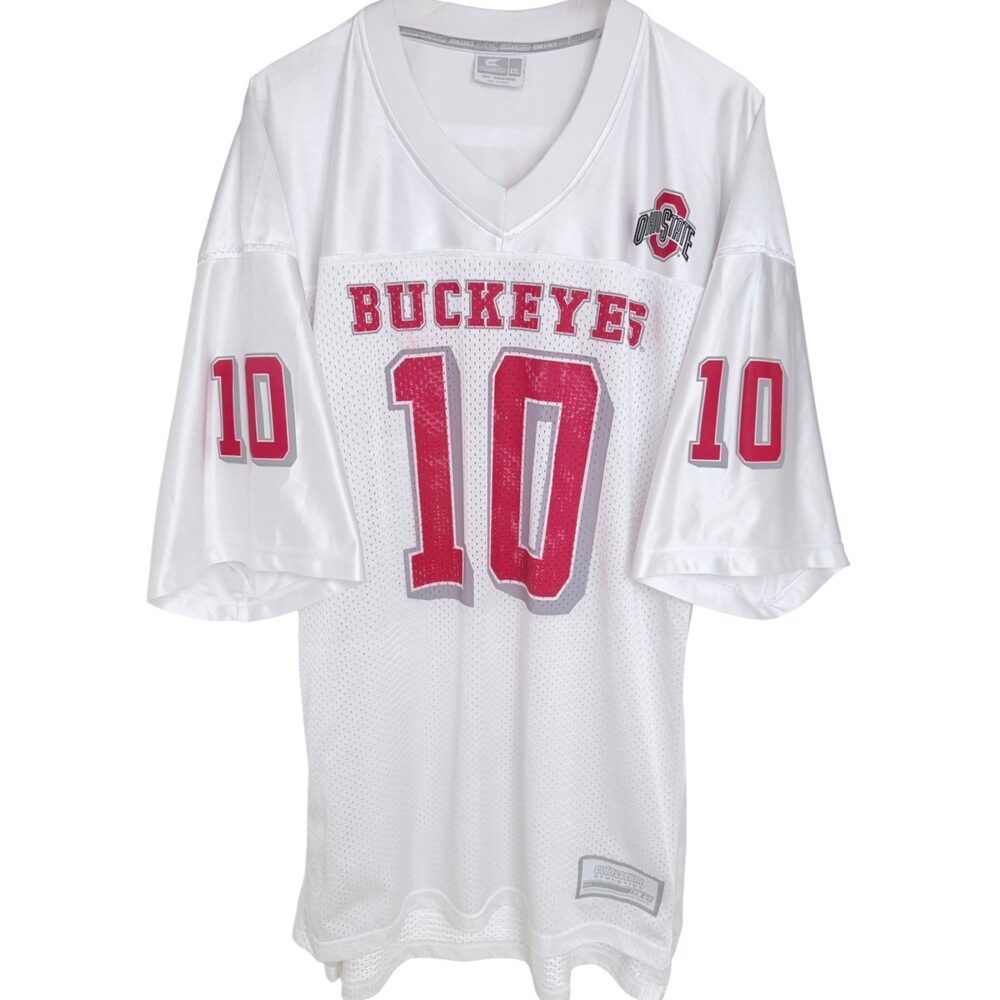Colosseum Athletics White Ohio State Buckeyes #10 Football Jersey Men's 2XL